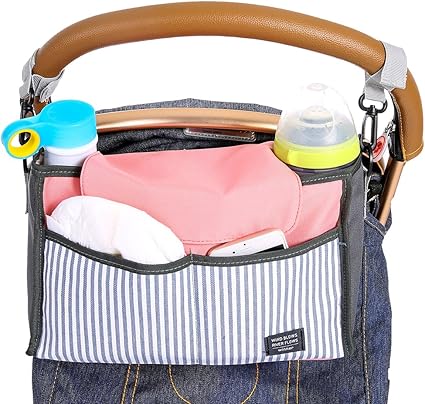 Amazon Isuperb ベビーカーバッグ ベビーカー用バッグ 多機能小物入れ ポケット 可愛い 収納袋 収納バッグ 2色選択可 ピンク ベビーカー小物 ベビー マタニティ 通販
