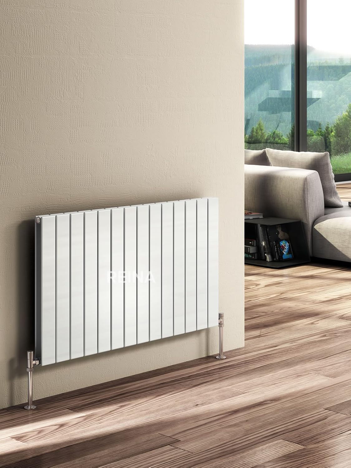 Reina Flat Horizontal Steel Radiator (600 mm Height x 1254 mm Width