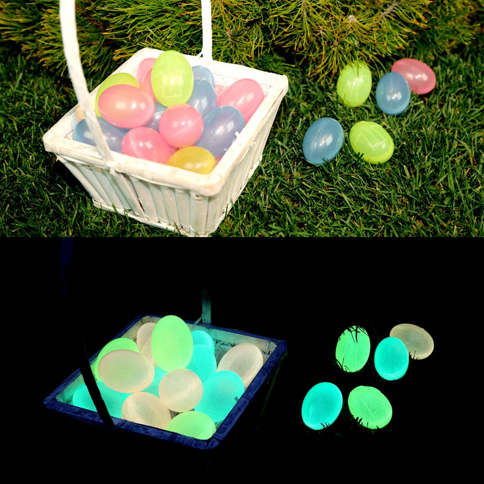 Light of Jesus [Glow in The Dark Easter Eggs] (12) - Give Your Kids an Amazing [Christian/ Religious] Easter Egg Hunt Game/ Toy - Make Easter Sunday Unforgettable