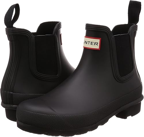 black hunter chelsea boots