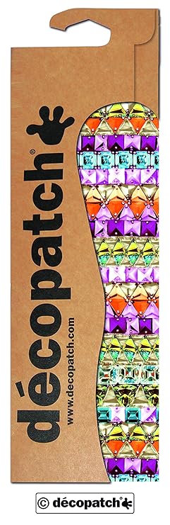 Decopatch Papier No. 630 (violett bunt Schmucksteine, 395 x 298 mm) 3er Pack