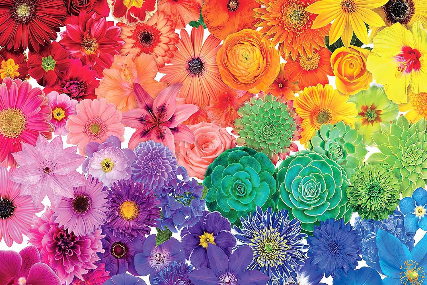 Puzzles for Adults 1000 Piece, Wooden Bloom Flowers Jigsaw Puzzles 1000