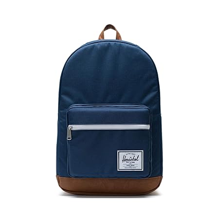 Herschel 10011-00007 Pop Quiz Backpack Rucksack, 1 Liter,Blau(Navy/Tan Synthetic Leather Backpack)
