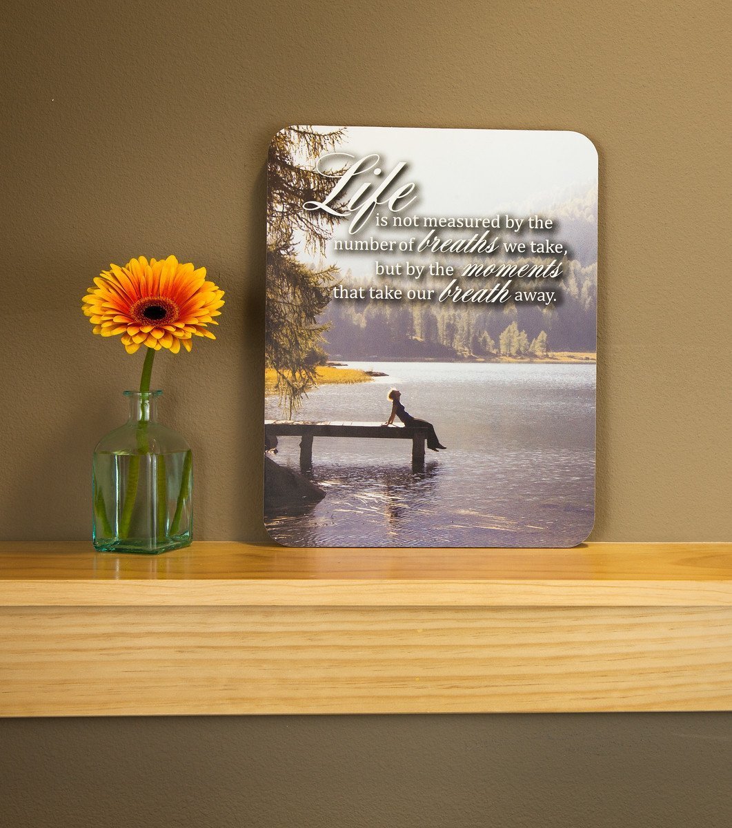 Amazon Life Is not measured by the number of breaths we take but by the moments that take our breath away 14x11 inch Decorative Wood Sign