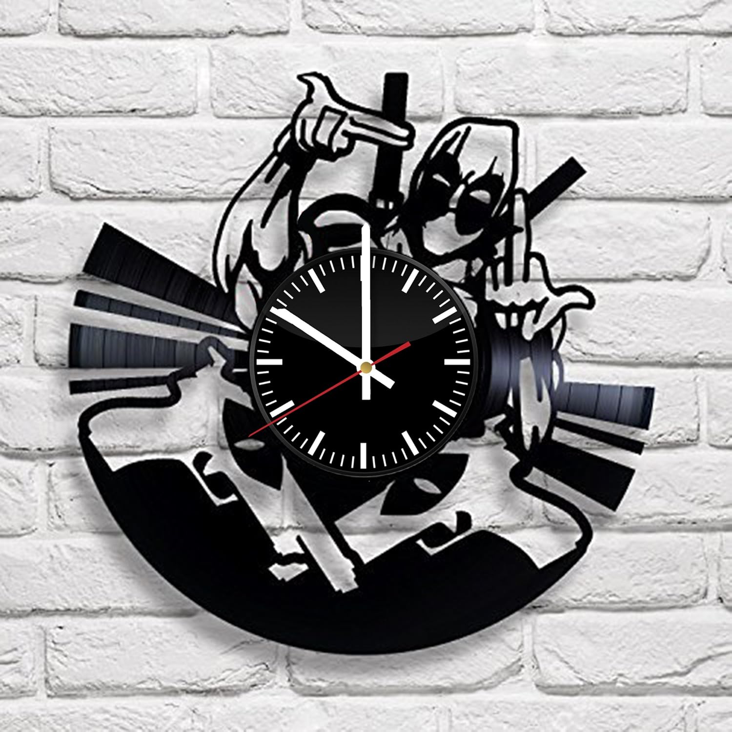 B01nbynbuw ギフト デッドプール アート 壁掛け Deadpool ビニール フィードバックのために賞を獲得します ヴィンテージ 時計 部屋 レコード モダンなホーム 飾り 置き時計掛け時計 21福袋