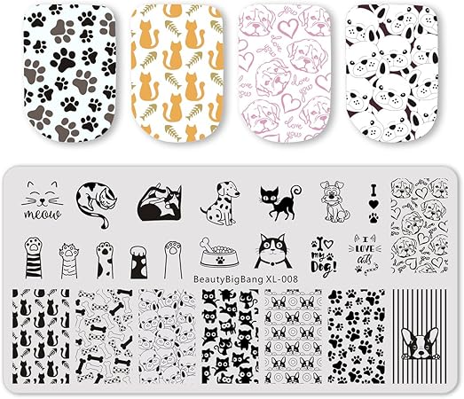 Amazon ネイルプレート スタンピング 犬 猫 動物柄 可愛い 春 夏 秋 冬 キレイめ イメージ プレート スタンプネイルプレート ネイルステンシル ケース付き 長方形 スタンピンクネイルプレートアート マニキュアツール ネイルアート Radiya ネイルスタンパー