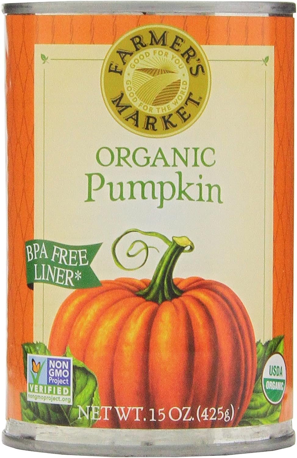 Farmer's Market Organic Pumpkin Puree - Pack Of 12, 15 Ounce Cans