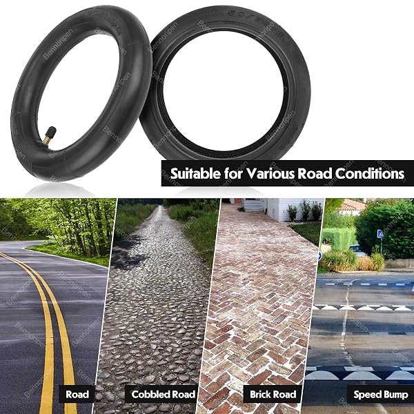 8.5 INCHES ELECTRIC SCOOTER TIRES 50/75-6.1 COMPATIBLE FOR GOTRAX GXL V2/XIAOMI M365/PRO/1S ELECTRIC SCOOTER OUTER TIRE 8 1/2X2 TUBE TIRE REPLACEMENT INNER(STRAIGHT VALVE STEM)(1 SET)