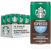 Starbucks Espresso &amp; Cream Light, 6.5 Fl Oz Cans (Pack of 12)