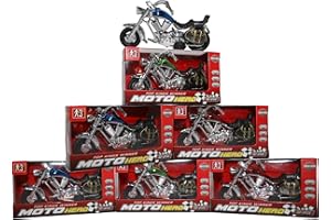 BOTTLES N BAGS Pull-Back Motorcycle Toys for Boys & Girls | Fast and Fun Motorbike Toy Party Favors (6 Pack)