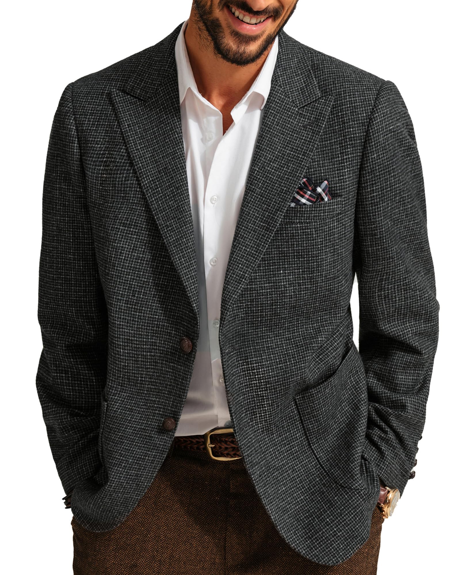 A Good Brand PJ Paul Jones Men's Casual Linen Blazer Jacket - Lightweight, Breathable Sport Coat For Summer Linen Pants - 4