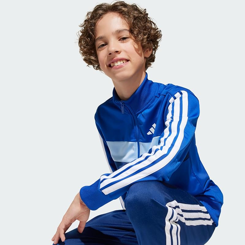 Unisex Kids Seasonal Essentials Tiberio 3 Stripes Tricot Royal Blue/White/Glow Blue 13-14 Years 13-14 Years