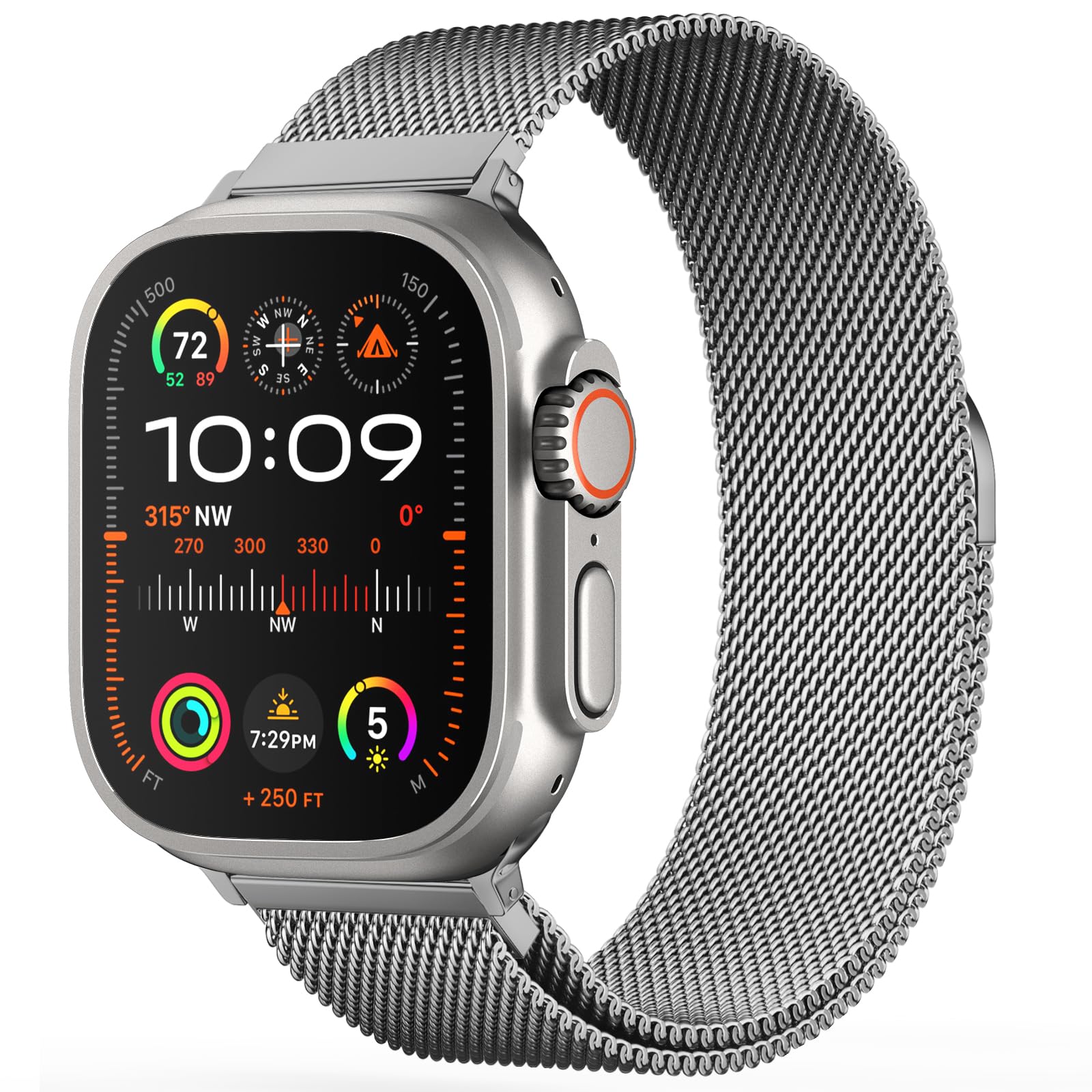 Photo 1 of Original Stainless Steel Milanese Loop Compatible with Apple Watch Band 38mm 40mm 41mm 42mm 44mm 45mm 49mm, Magnetic Clasp Replacement Band for iwatch Series 9, Ultra 2, SE, Ultra, 8 7 6 5 4 3 2 1,