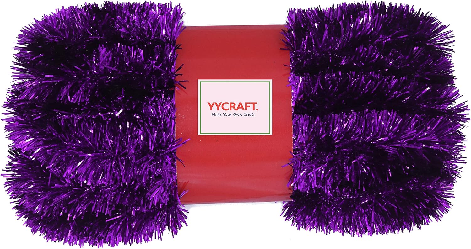 Wreaths, Garlands & Swags - YYCRAFT 15 Yards (45 Feet) Commercial Length Thick Foil Tinsel Christmas Garland Classic Christmas Decorations (Purple)