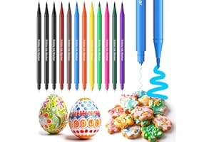 Edible Markers for Cookies Decorating – Jewem Food Coloring Pens, 12 Pack Dual Tip Edible Markers with 0.5mm Ultra Fine Tip, Cookie Supplies & Decorating Kit for Cakes and Treats, 10 Colors, Food Safe Markers