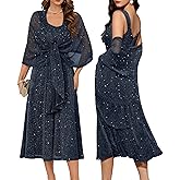BeryLove Wedding Guest Dress Sequin Formal Party Prom Gowns Evening Two Piece Sparkly Cocktail Dresses