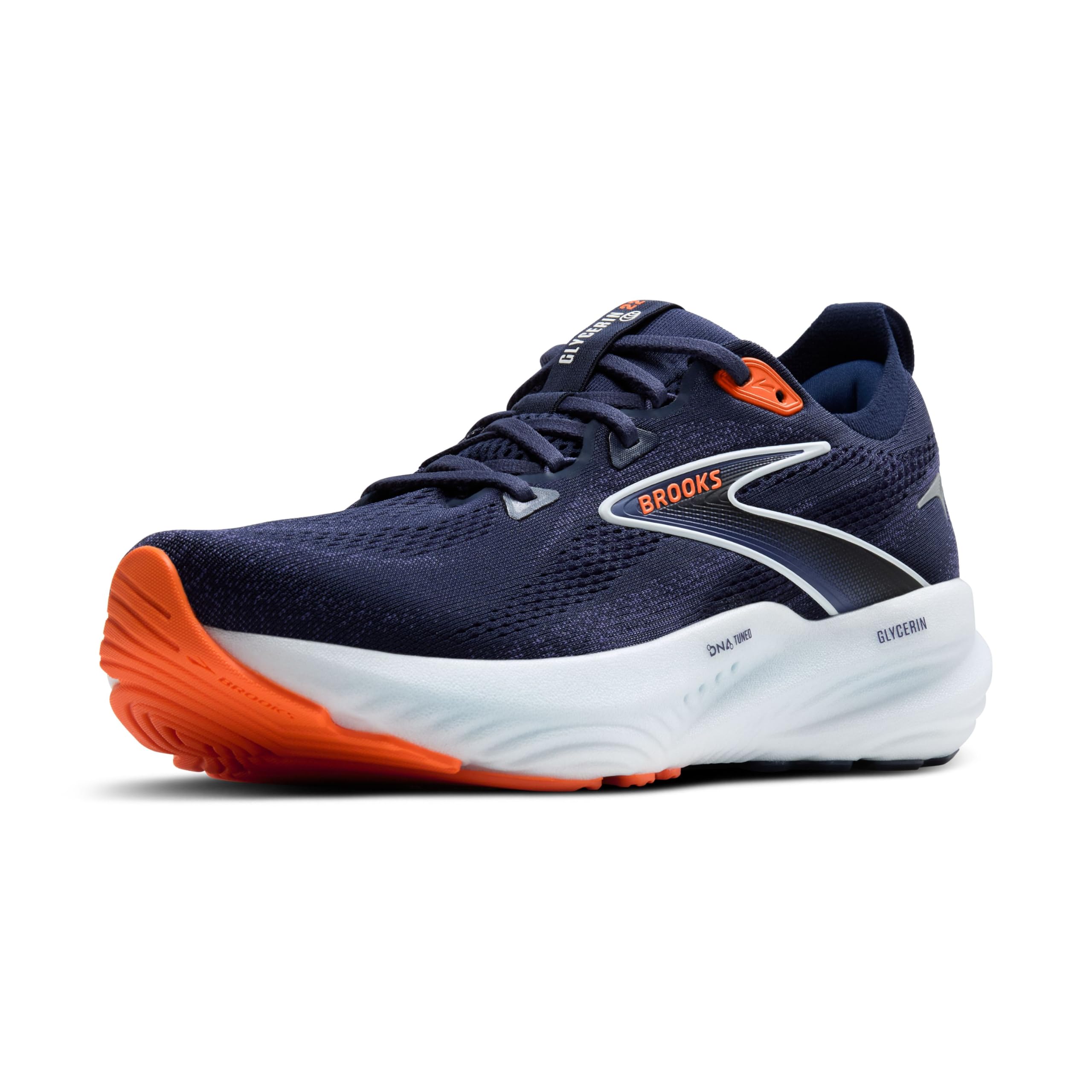 Brooks Men’s Glycerin 22 Neutral Running Shoe - Peacoat/Blue Ribbon/Orange - 7.5 Medium Image