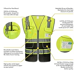 COOLJOB 9 Pockets Reflective Mesh Safety Vest for