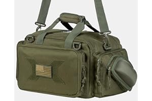TRO&HOM Tactical Gun Bag for 4 Handguns - Pistol Shooting Range Bag With 15X Magazine Slots & Pockets for Ammo & Essentials - Padded Hunting & Sport Bag