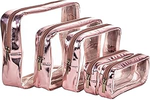 Remobia Hicol TSA Approved 5-Piece Diaper Bag Organizer Pouch Set Clear Waterproof TPU Kids Toiletry Storage Set Travel Packing Clutch Cube Bags for Baby Nursing