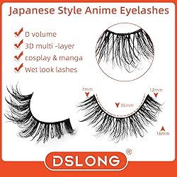 DSLONG 10 Pairs Wet Look Manga Lashes 3D Multi
