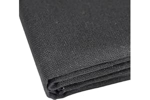 M MUTE TOUCH Cotton Canvas Fabric 60x40 Inches, Thick Canvas Fabric, 10oz, Suitable for Painting, Sewing, Bag,Crafts, Embroidery, Handmade Home Decor (Black)