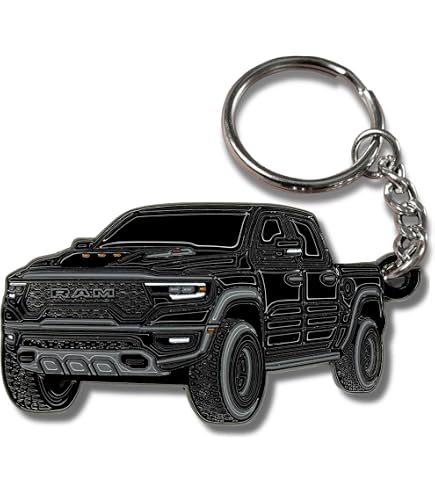 RAM 1500 Black Carbon Fiber Look Leather Key Chain - Au-Tomotive Gold KC1550.R15