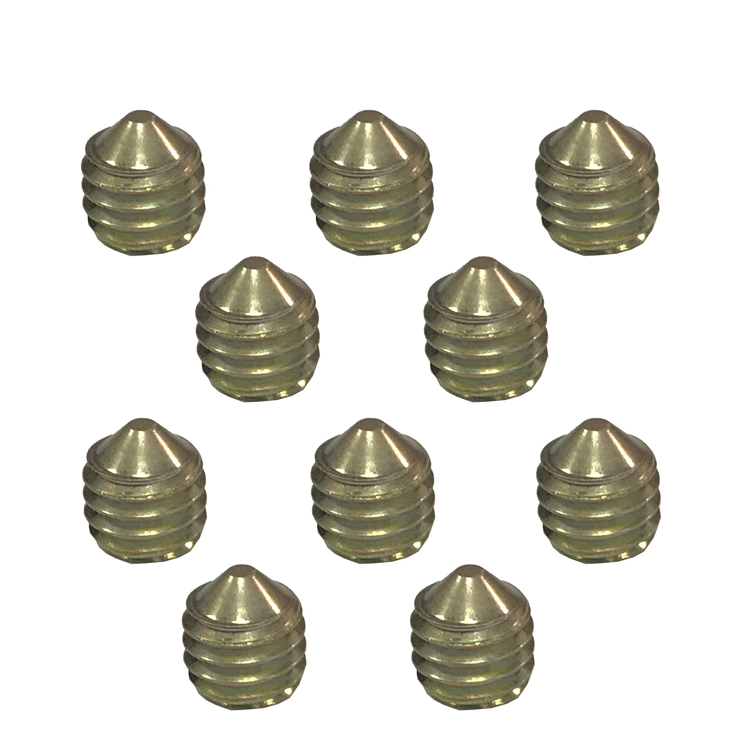6mm Grub Screws to Fix Door Handles Spindle Brass Finish (Pack of 10)
