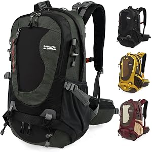 35L Water-resistant Hiking Backpack, Lightweight Backpack For Unisex (Grey)