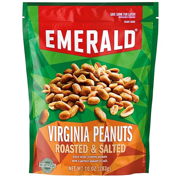 EMERALD NUTS, VIRGINIA PEANUTS ROASTED AND SALTED, 10 OZ