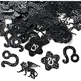 Leo Birthday Confetti, Big Leo Energy Paper Scatter, 12 Constellation July/August Birthday Table Confetti, Horoscope Astrology Birthday Party Decorations Supplies, 200pcs, Black Glitter