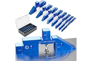 ELEON Blockcision Setup Blocks Woodworking Tools - 16 PCS Height Gauge Block Set with Precision Ruler-Marked Bars, Table Saw Accessories (Blue, 8 Pieces)