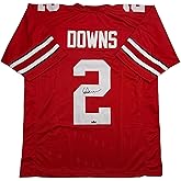 Facsimile Autographed Caleb Downs Ohio State Red Reprint Laser Auto College Football Jersey Size Men's XL