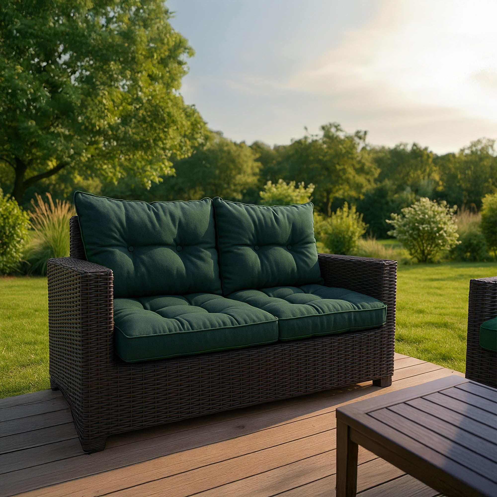 Amazinggirl Polster für Gartenmöbel Rückenkisse 40x70 cm - Lounge Kissen Outdoor Polster Balkon und Gartenmöbel-Kissen Loungekissen Gartenpolster Auflagen für Rattanmöbel Grün 5