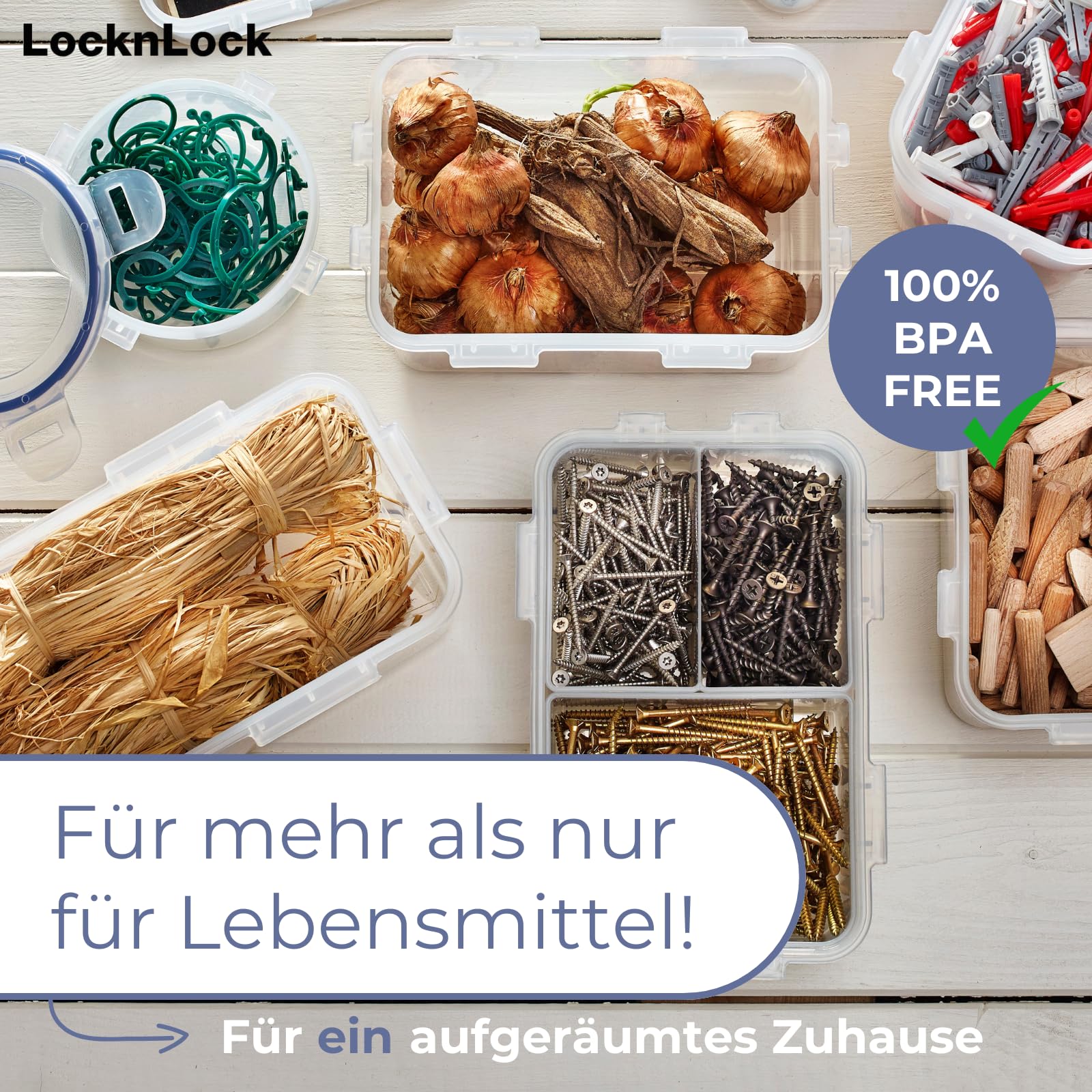 LocknLock CLASSIC Frischhaltedose | 870 ml | 15,5 x 15,5 x 6 cm | 100 % luft- und wasserdichte Vorratsdose | Spülmaschinen-, und Mikrowellengeeignet | BPA-Frei | 4-fach Sicherheits-Verschluss 7