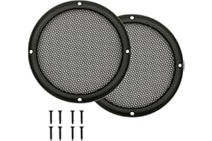 FUHENGLI 3.5" Speaker Grill Cover, Car Home Speaker Subwoofer Guard Protector, Metal Frame with Metal Mesh, Black - 2Pcs