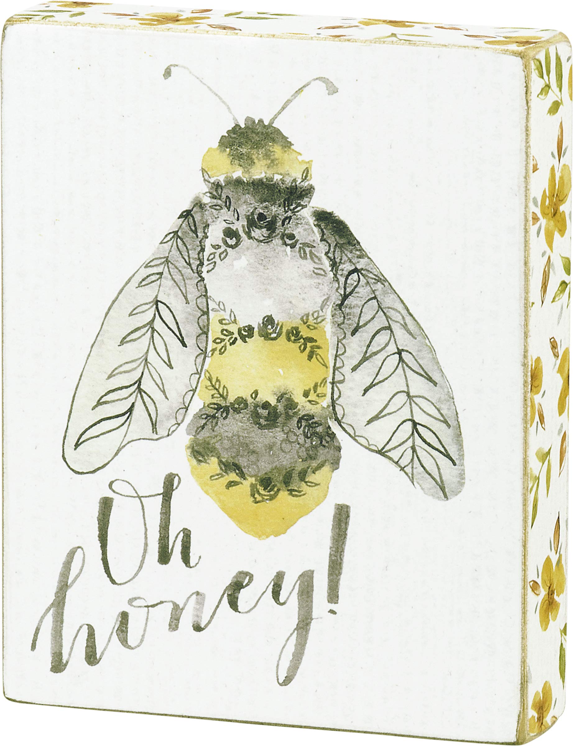 Primitives by Kathy Box Sign, Paper, Wood, Oh Honey, 5" Height x 4" Length x 1" Width