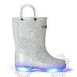 LONECONE Glitter Rain Boots, Waterproof Light Up