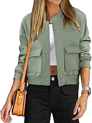ANRABESS Women Cropped Bomber Jacket 2025 Fashion