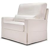 Namesake Crawford Pillowback Chair and a Half Comfort Swivel Glider in Performance Cream Eco-Weave, Water Repellent & Stain R