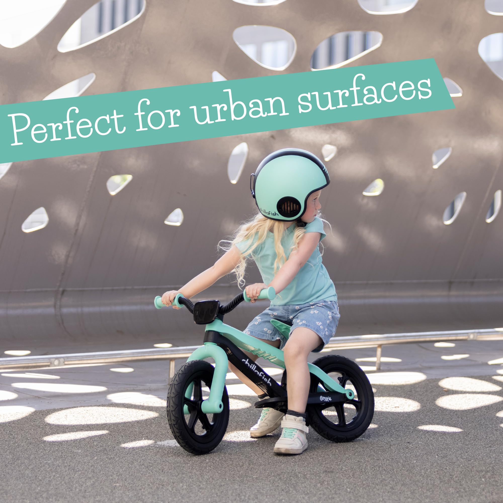 Chillafish Bmxie² Lightweight Balance Bike with Integrated Footrest and Footbrake for Kids Ages 2 to 5 Years, 12-inch Airless Rubberskin Tires, Adjustable Seat Without Tools, Minth