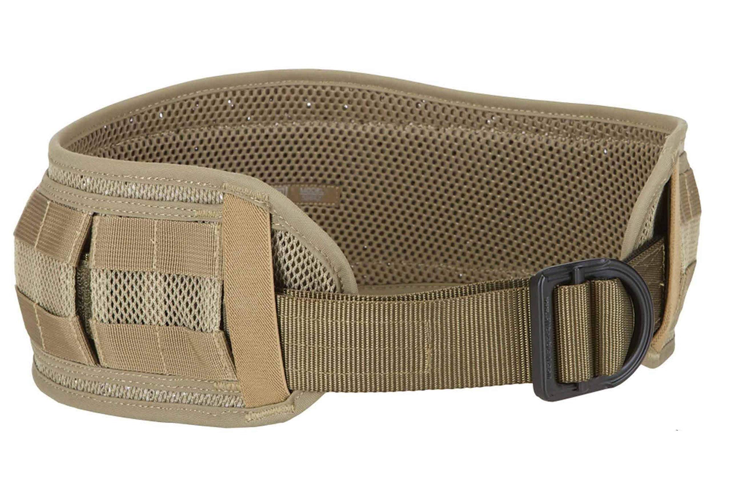 5.11 Tactical Unisex Combat Belt, 500D Nylon Construction, Breathable 3D Spacer Mesh, 58642, Sandstone, Large/XL