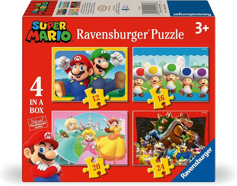 Ravensburger Super Mario Toys and Gifts 4-in-Box Puzzles 12 16 20 24pc 2025