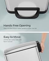 SONGMICS 48L Slim Kitchen Bin Stainless Steel with Soft-Close Lid view 7