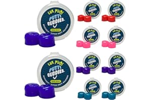 Earvolution Original Putty Buddies Ear Plugs for Swimming - Invented by an Ear Physician - Moldable, Premium Silicone Ear Plugs - One Size - Waterproof - Made in The USA - 10 Pack - Assorted
