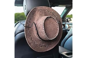 Idefair Cowboy Hat Holder Rack for Truck Car SUV Hard Hats Stand Western Accessories for Men Women Travel Automotive Seat Back Storage Organizer Hardhat Hanger with Hooks Gifts for Most Hats
