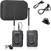 Movo Universal Wireless System, 12 VHF Channels, 2-Microphone, 3.5mm TRRS, 1-Year Warranty