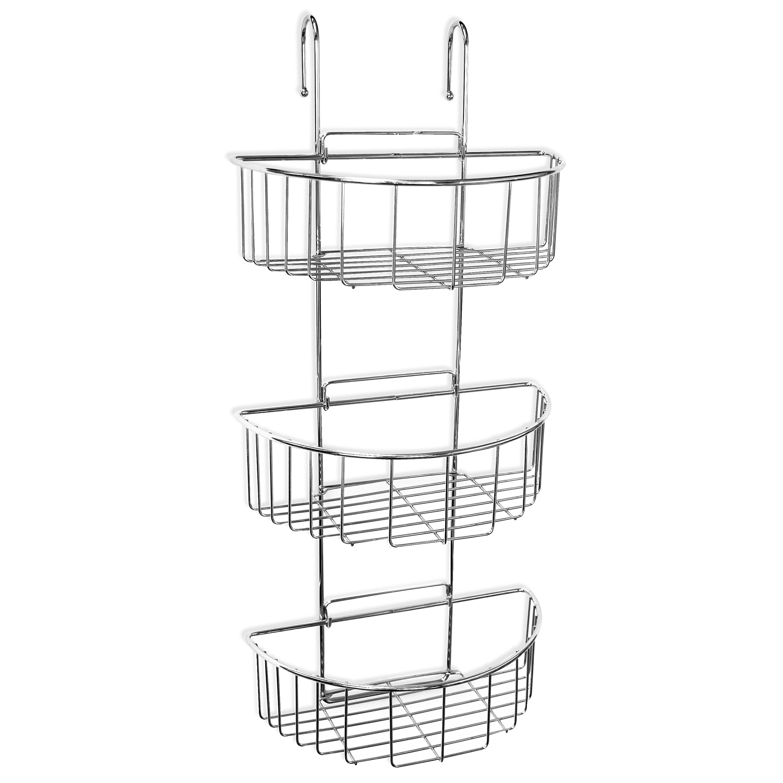 TATAY chrome metal basket, with 3 baskets, perfect for hanging in the shower screen.