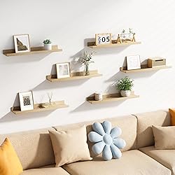 upsimples Floating Shelves for Wall, Wood Mounted