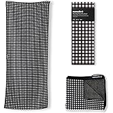 Nomadix Original Towel - Perfect for Beach, Pool, Travel, Camping, Yoga - Made with Recycled Materials - Super Absorbent - Sand Resistant - Gingham Black - 72.5x30